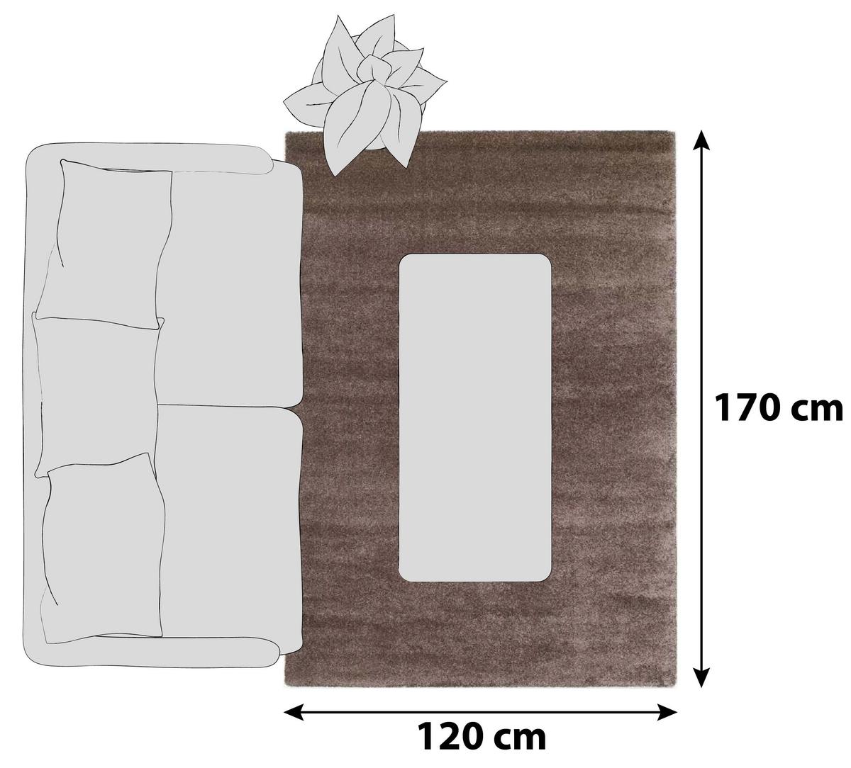 Hochflorteppich Bellevue Braun 120x170 cm - Braun, Basics, Textil (120/170cm) - Novel
