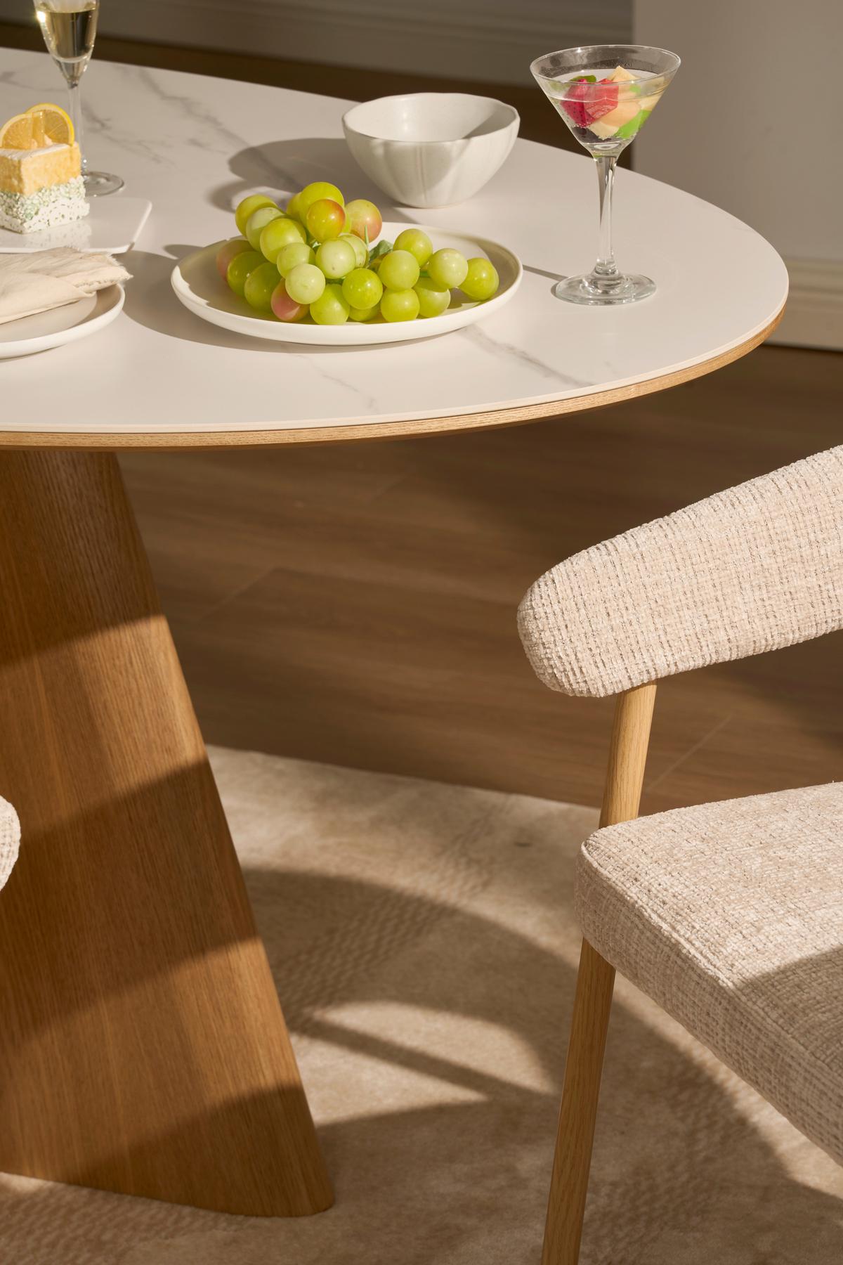Esstisch Otis Weiß/Eichefarben D: 160 cm - Eichefarben/Weiß, MODERN, Holz/Holzwerkstoff (160/90/75cm) - Livetastic