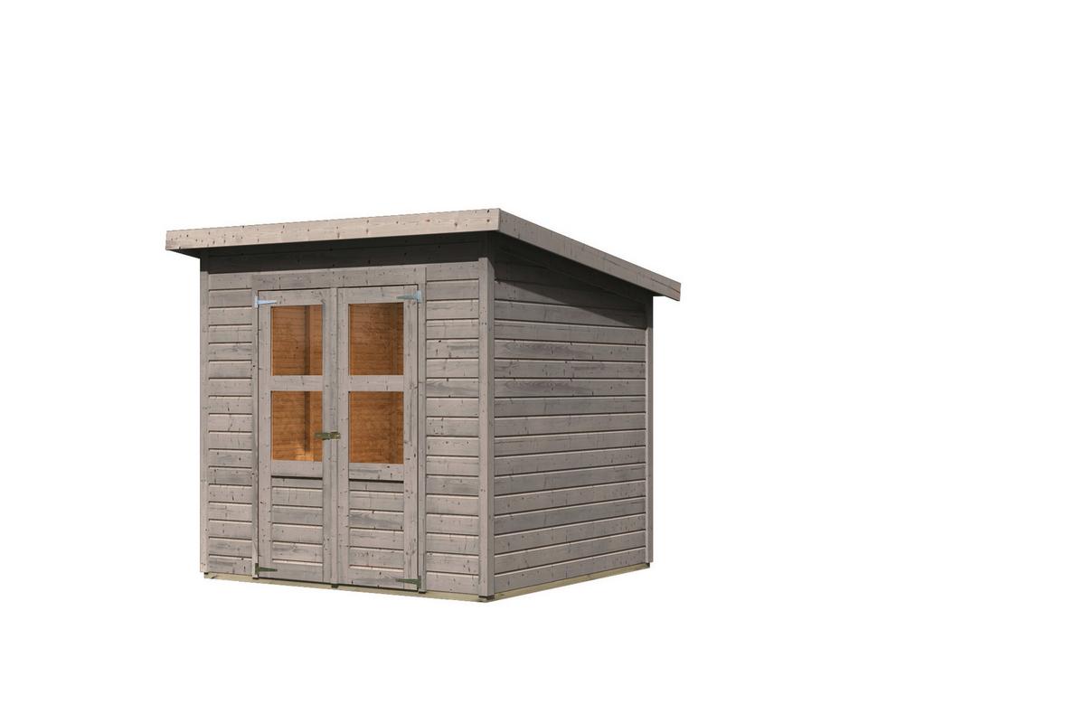 Gartenhaus Kappeln 4 39565 KAPPELN 4 - Hellgrau, Basics, Holz (212/214/220cm) - Karibu