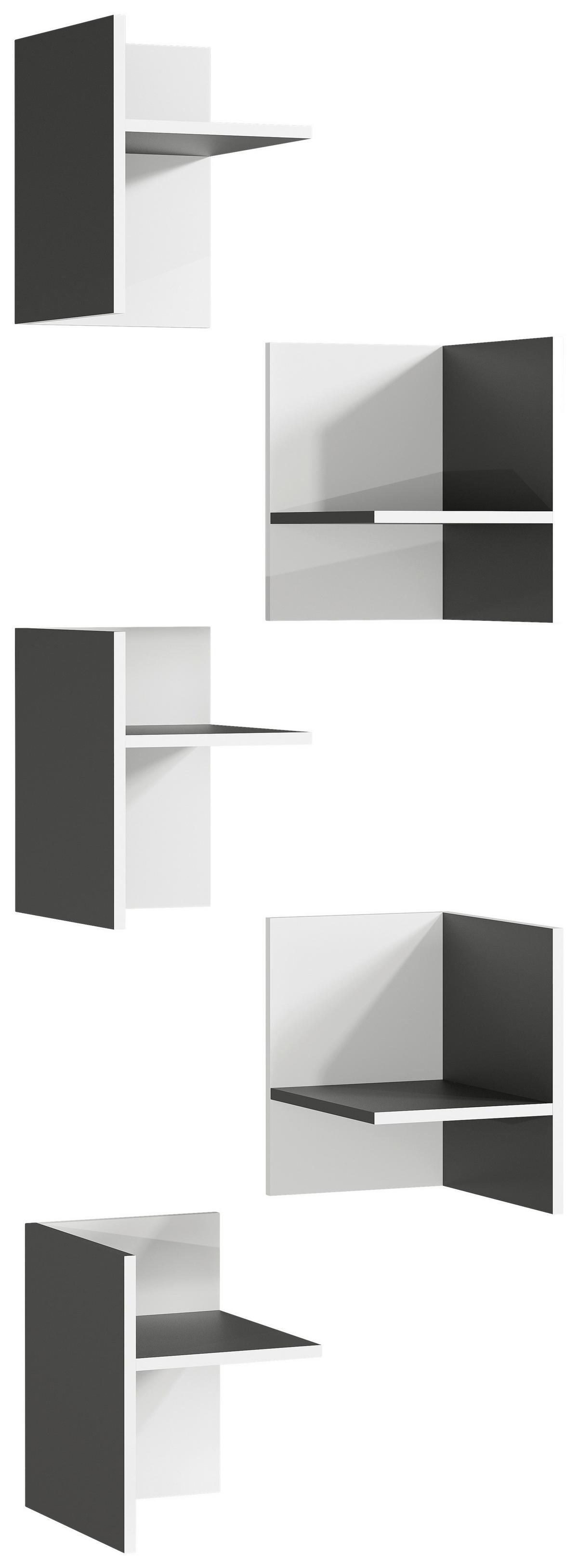 Inneneinteilung Kleiderschrank Gw-Pasadena Graphit/Weiß - Graphitfarben/Weiß, MODERN, Holzwerkstoff (27/37/35cm) - Germania