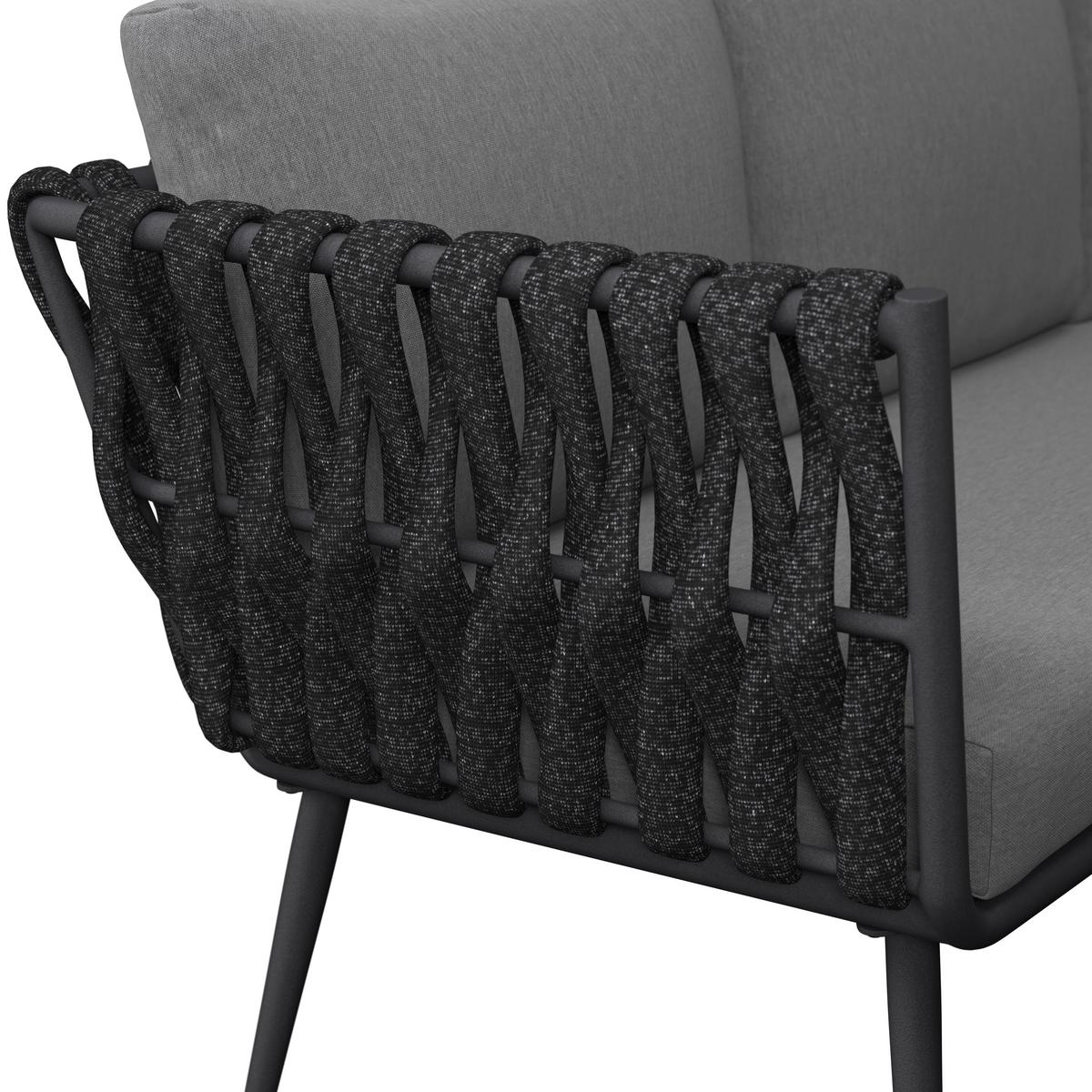 JEDÁLENSKÁ TERASOVÁ SÚPRAVA MILA - tmavosivá, Modern, kov/textil - Bessagi Garden