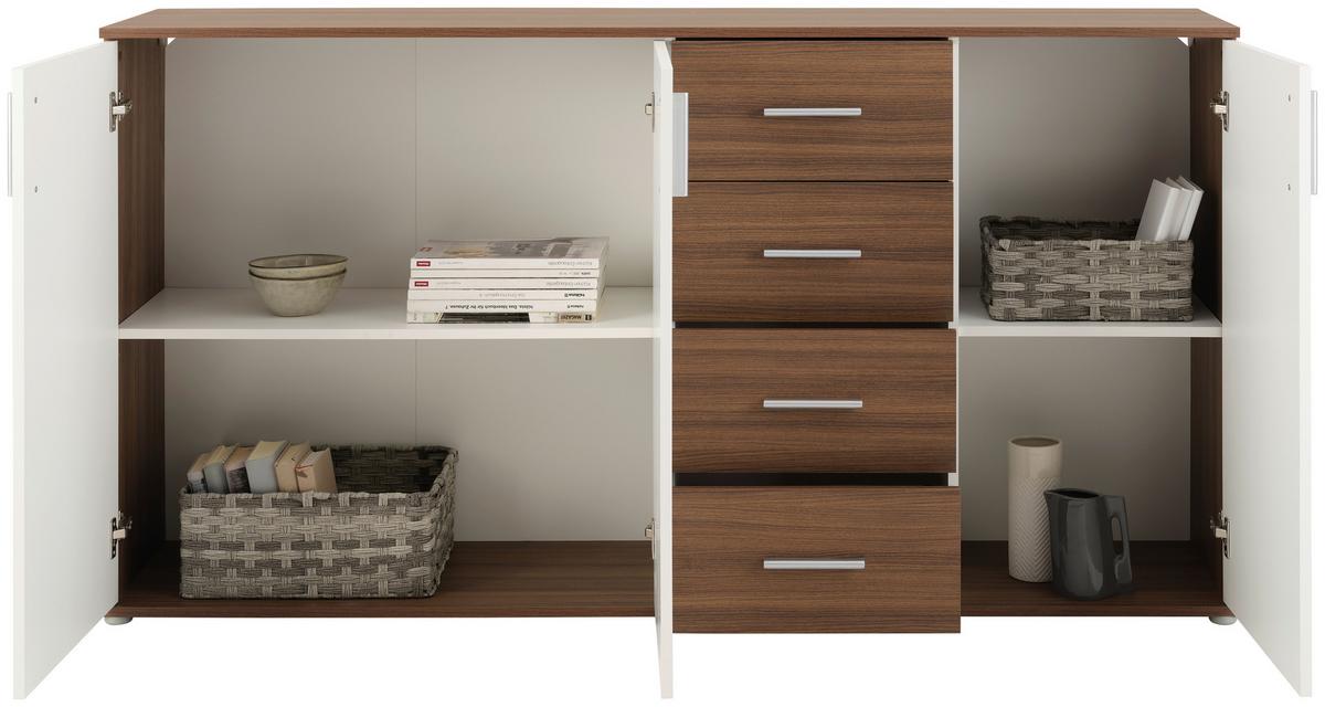 Kommode 175,8 cm Ina Nussoptik/Weiss - Eiche Artisan, MODERN, Holzwerkstoff (175,8/94,8/38,3cm)