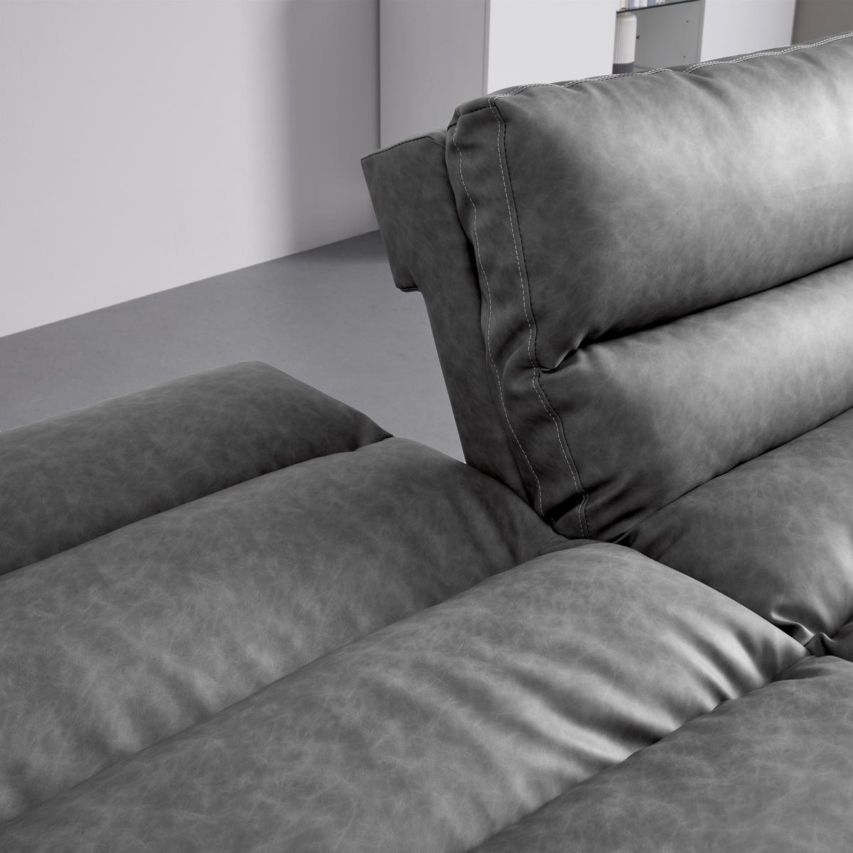 Pohovka LIA svetlá sivá - svetlosivá/chrómová, Modern, drevo/textil (171/112/53cm) - Bessagi Home