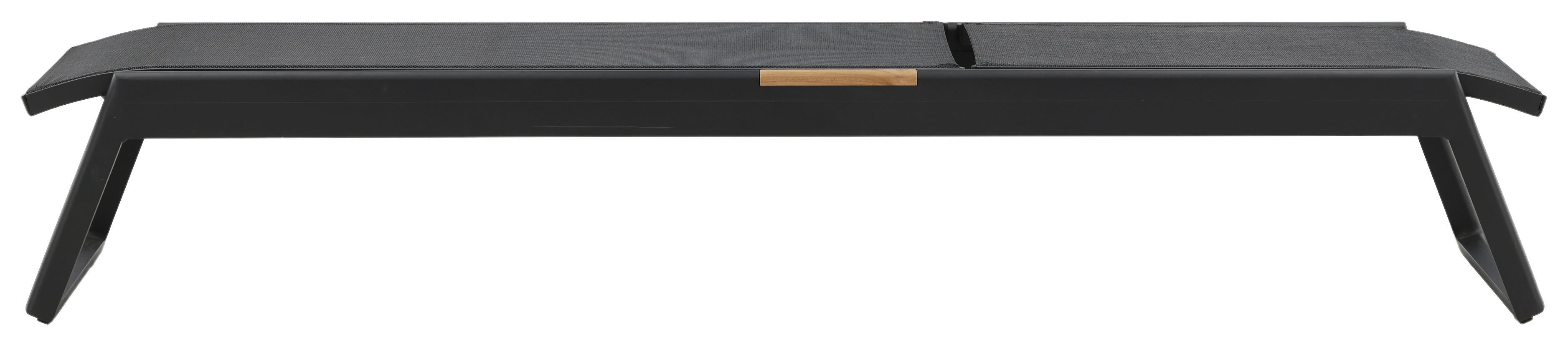 Sonnenliege Mexico Aluminium,, Verstellbar - Schwarz, KONVENTIONELL, Metall (60/35/200cm) - Gardenson