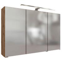 Spiegelschrank Pienza Led 3 Türen BxHxT: 100x64x20 cm - Eiche Wotan, MODERN, Holzwerkstoff (100/64/20cm) - Held