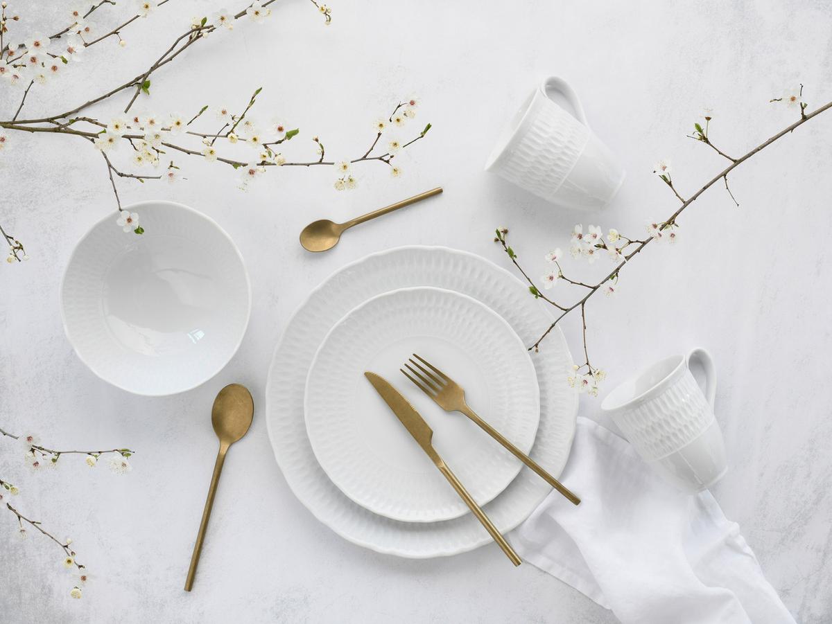 Kombiservice Sofia Keramik 2 Personen Geschirr Set Weiß - Weiß, Trend, Keramik - Creatable