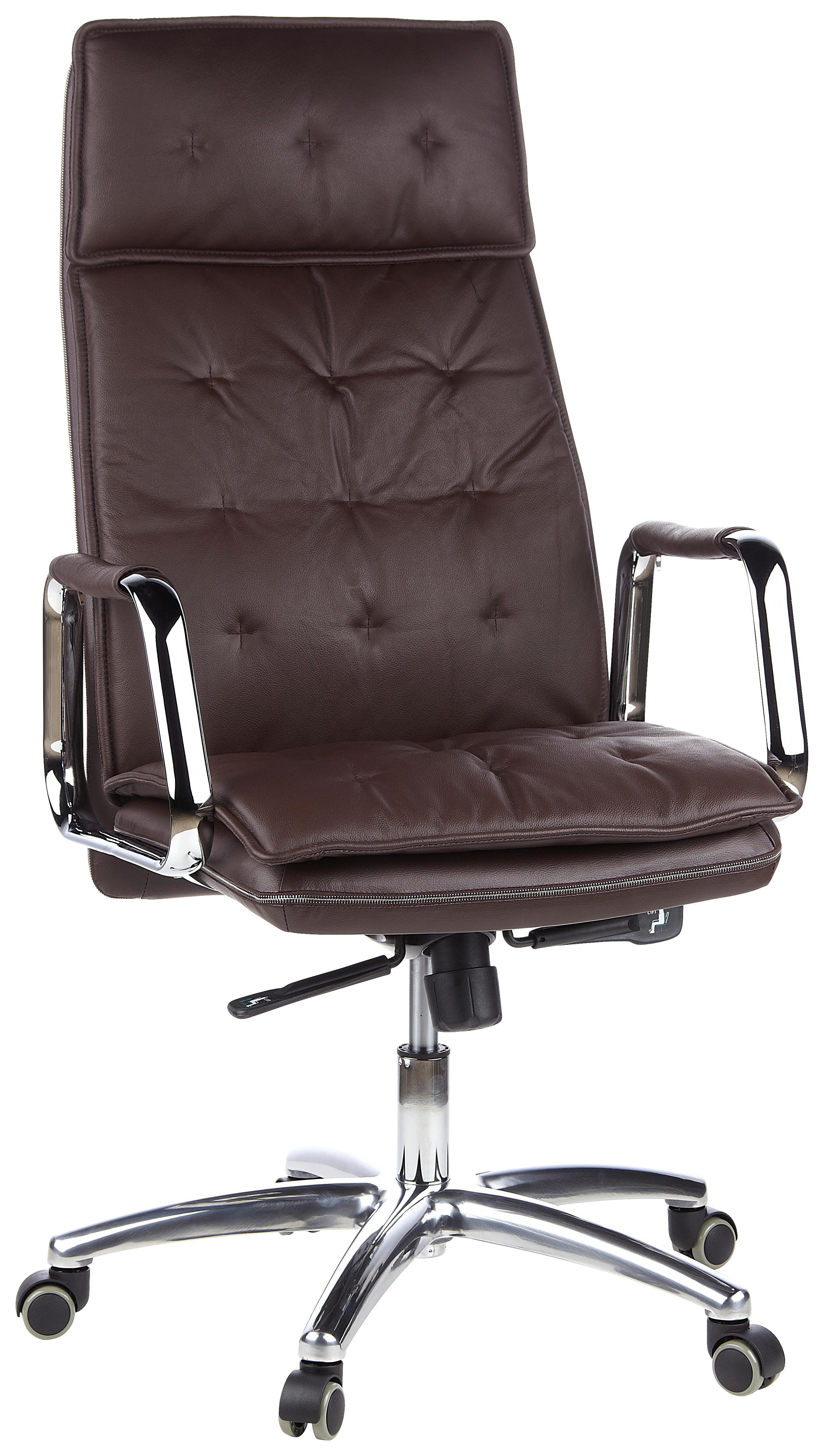 Chefsessel Villa Braun Bis 120 Kg - Braun, Basics, Leder/Kunststoff (60/130/48cm) - MID.YOU