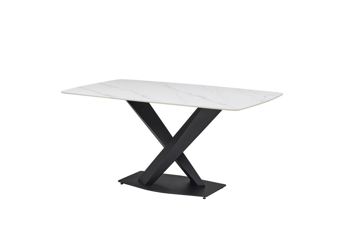 Étkezőasztal Ventura - fekete/fehér, Modern, fém/kerámia (180/75/90cm) - MID.YOU