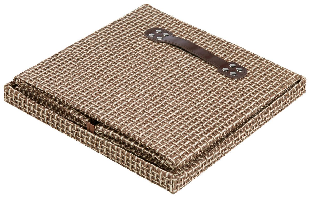 BOX S VEKOM FOLDABLE - hnedá/svetlohnedá, kartón/textil (29,5/28/30cm) - Mömax