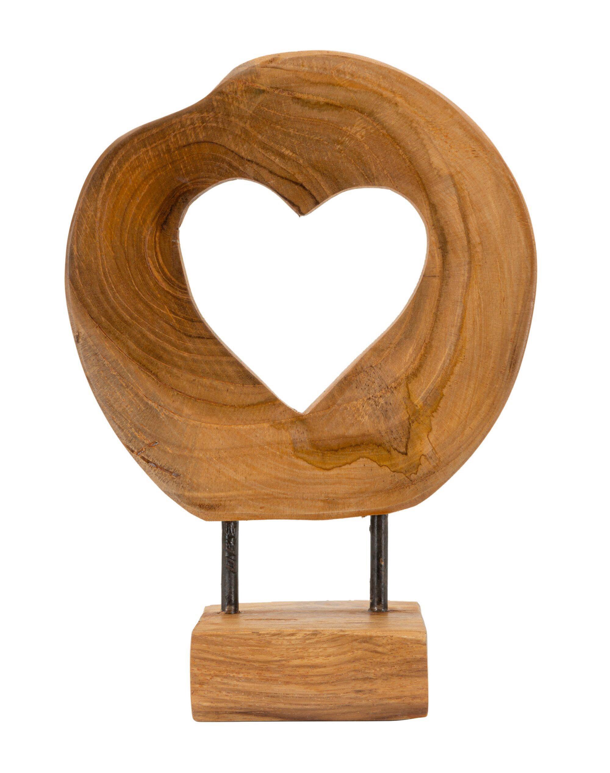Skulptur Hasi Teak Braun, B: 20 Cm - Braun, Basics, Holz (20/28/10cm)