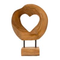 Skulptur Hasi Teak Braun, B: 20 cm - Braun, Basics, Holz (20/28/10cm)