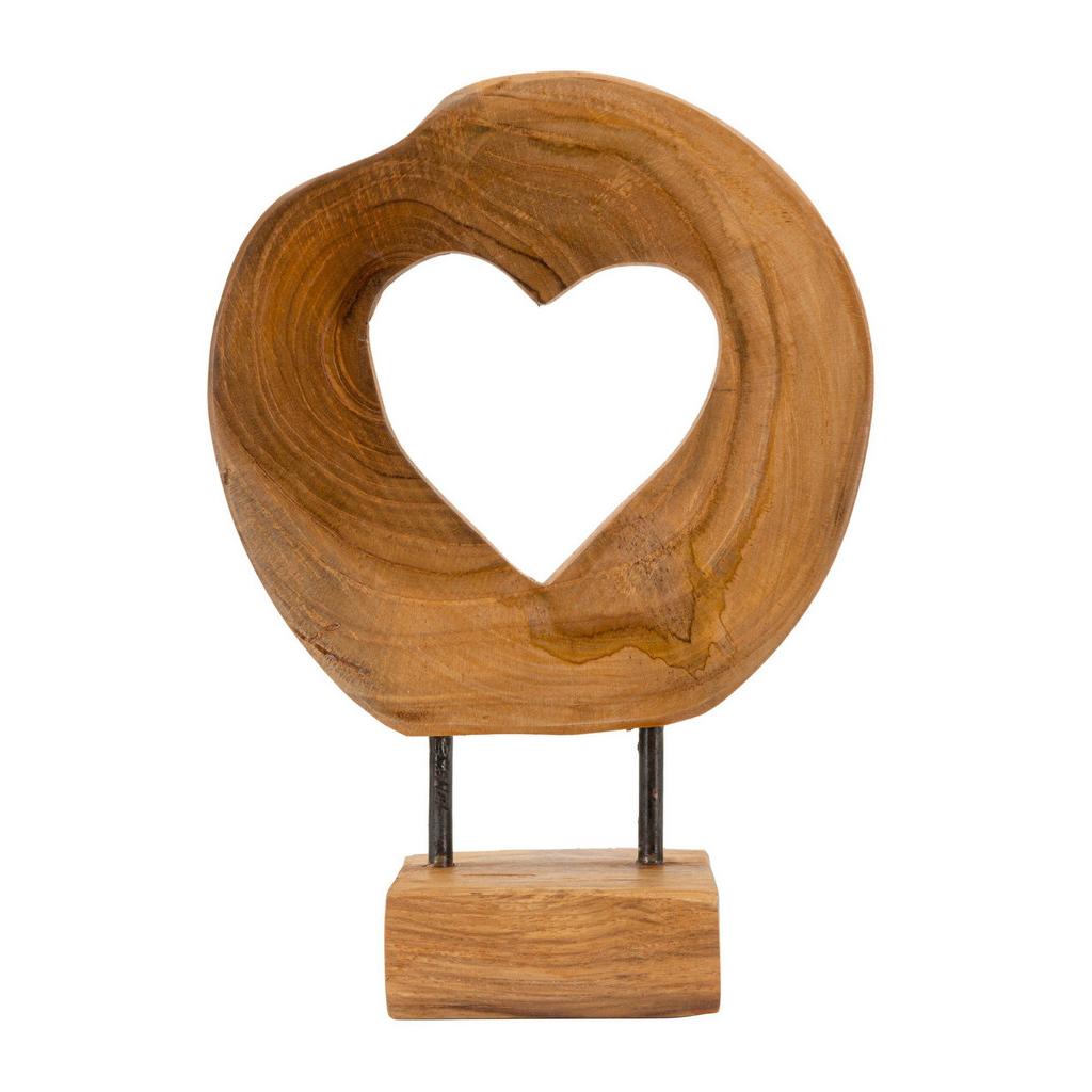 SKULPTUR Hasi Teak Braun, B: 20 cm