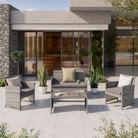 SÚPRAVA ZÁHRADNÉHO NÁBYTKU MICHELLE 2 - číra/svetlosivá, Basics, kov/textil