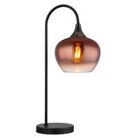 TISCHLEUCHTE Klar Schwarz Kupferfarben - Klar/Schwarz, Design, Glas/Metall (27,5/16/54cm) - Globo
