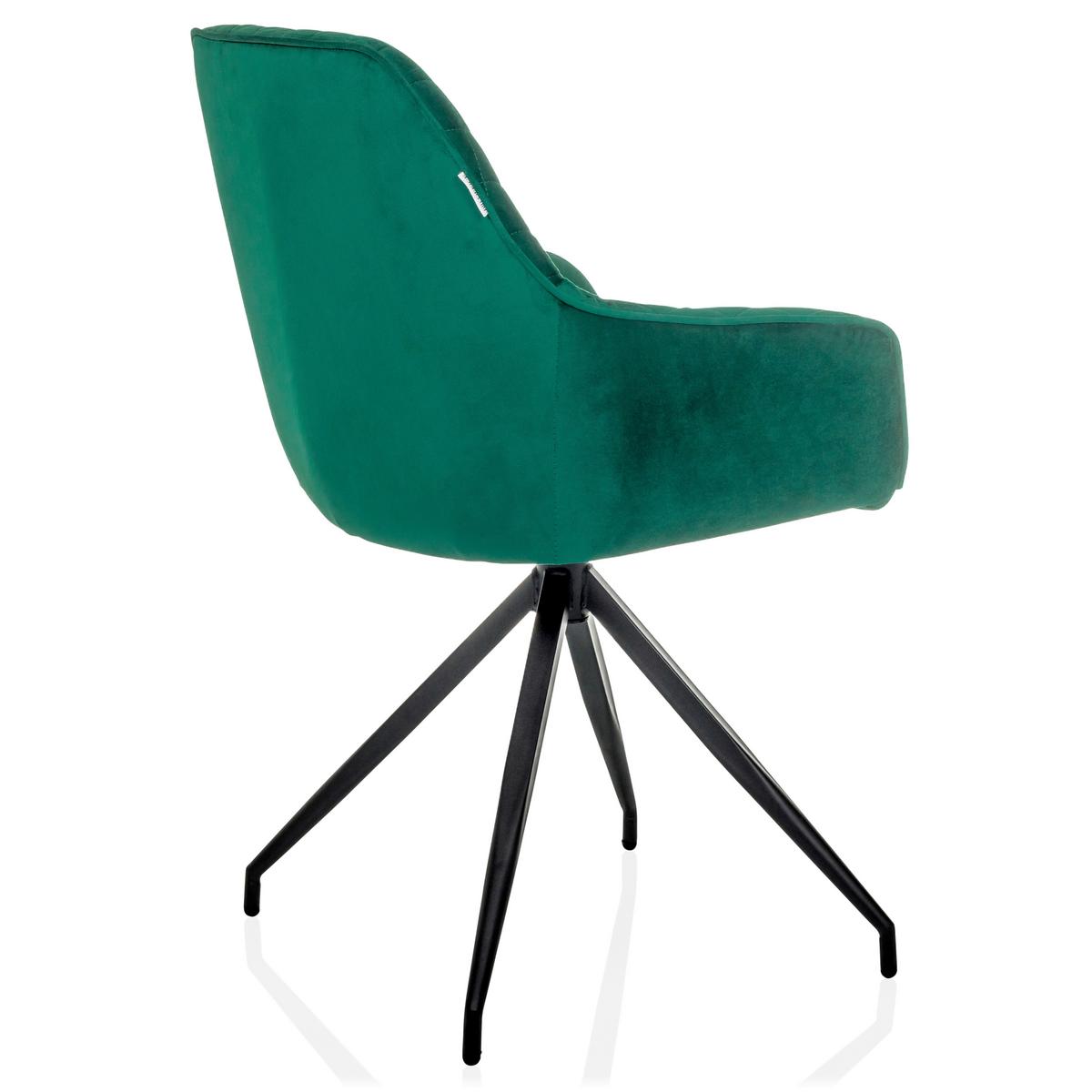 Armlehnstuhl Elverum Grün B: 58 Cm - Schwarz/Grün, MODERN, Textil/Metall (58/87/57cm) - MID.YOU