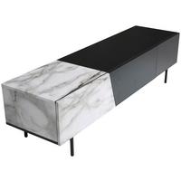 Nízka komoda černá/vzhled mramoru - bílá/černá, Design, kov/kompozitní dřevo (150/40/40cm) - Livetastic