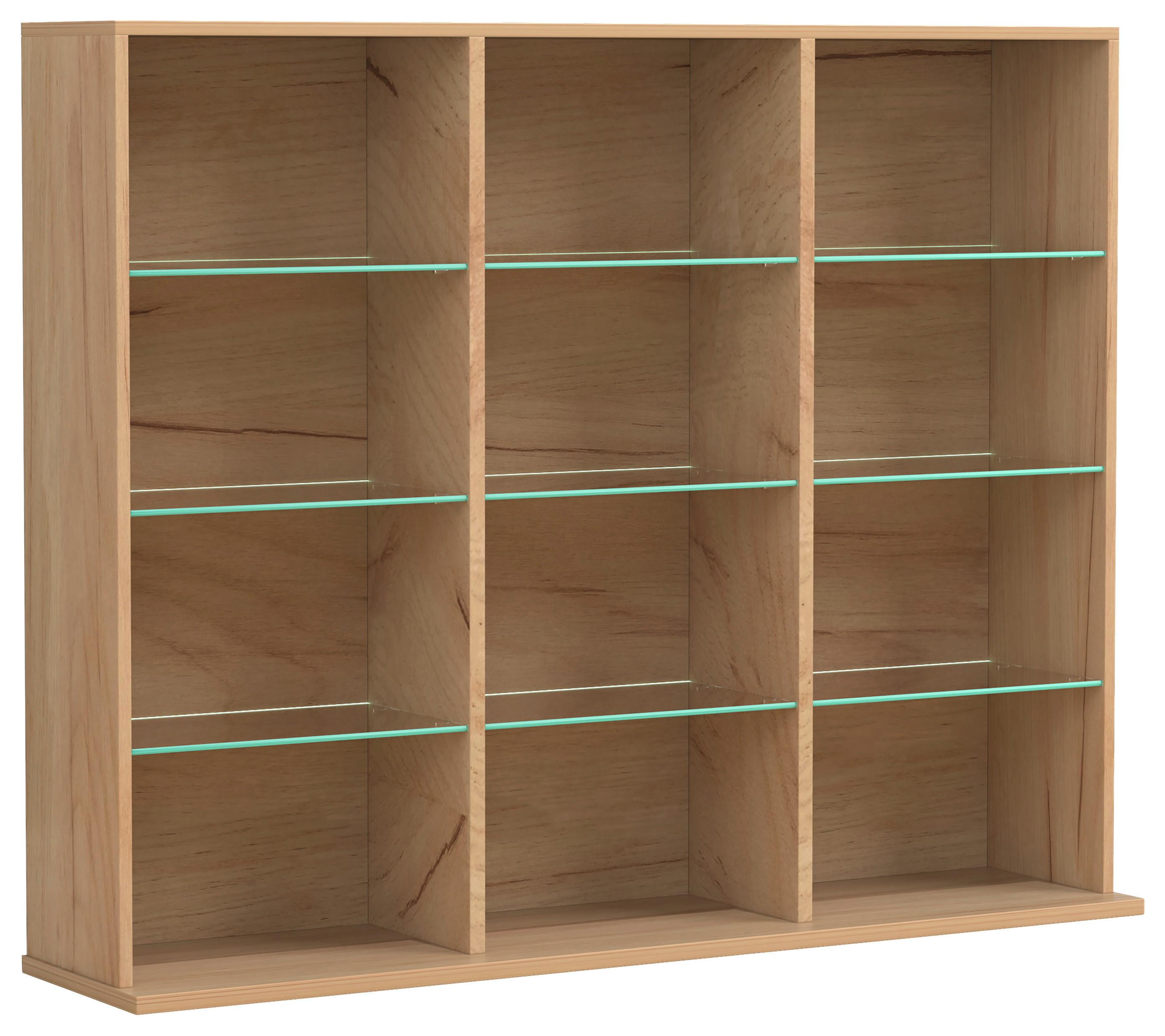 Regal Zilas Honigeiche Dekor B:102cm - Honigeiche, Design, Glas/Holzwerkstoff (102/82/23cm) - MID.YOU