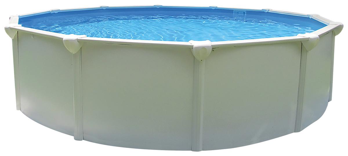Stahlrahmenpool Rund Set Steely mit Pumpe Ø 360 cm - Blau/Weiß, MODERN, Kunststoff/Metall (360/132cm)