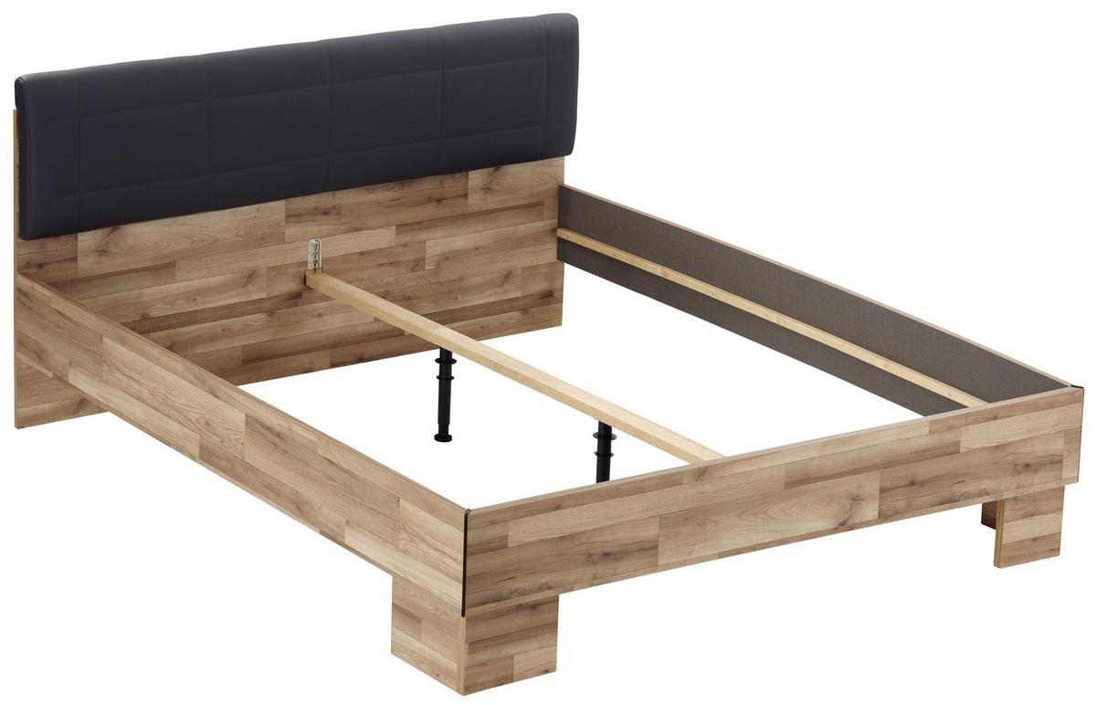 Futonbett 180x200 cm James Eiche Dekor/Graphit - Eichefarben/Graphitfarben, KONVENTIONELL, Holzwerkstoff/Textil (180/200cm) - James Wood