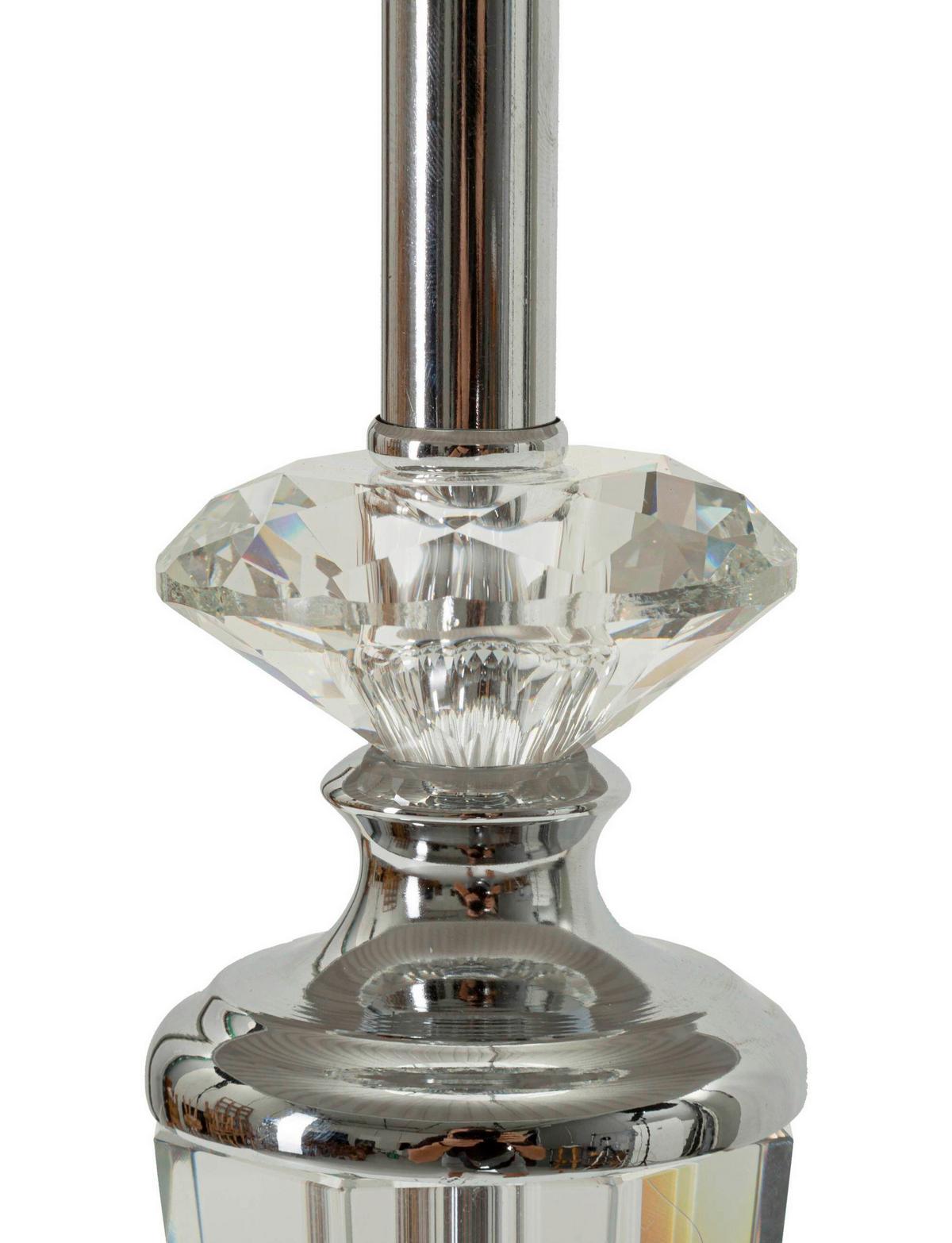 Tischleuchte Silvery Silberfarben B: 30 cm - Silberfarben, Basics, Glas/Textil (30/56/30cm)
