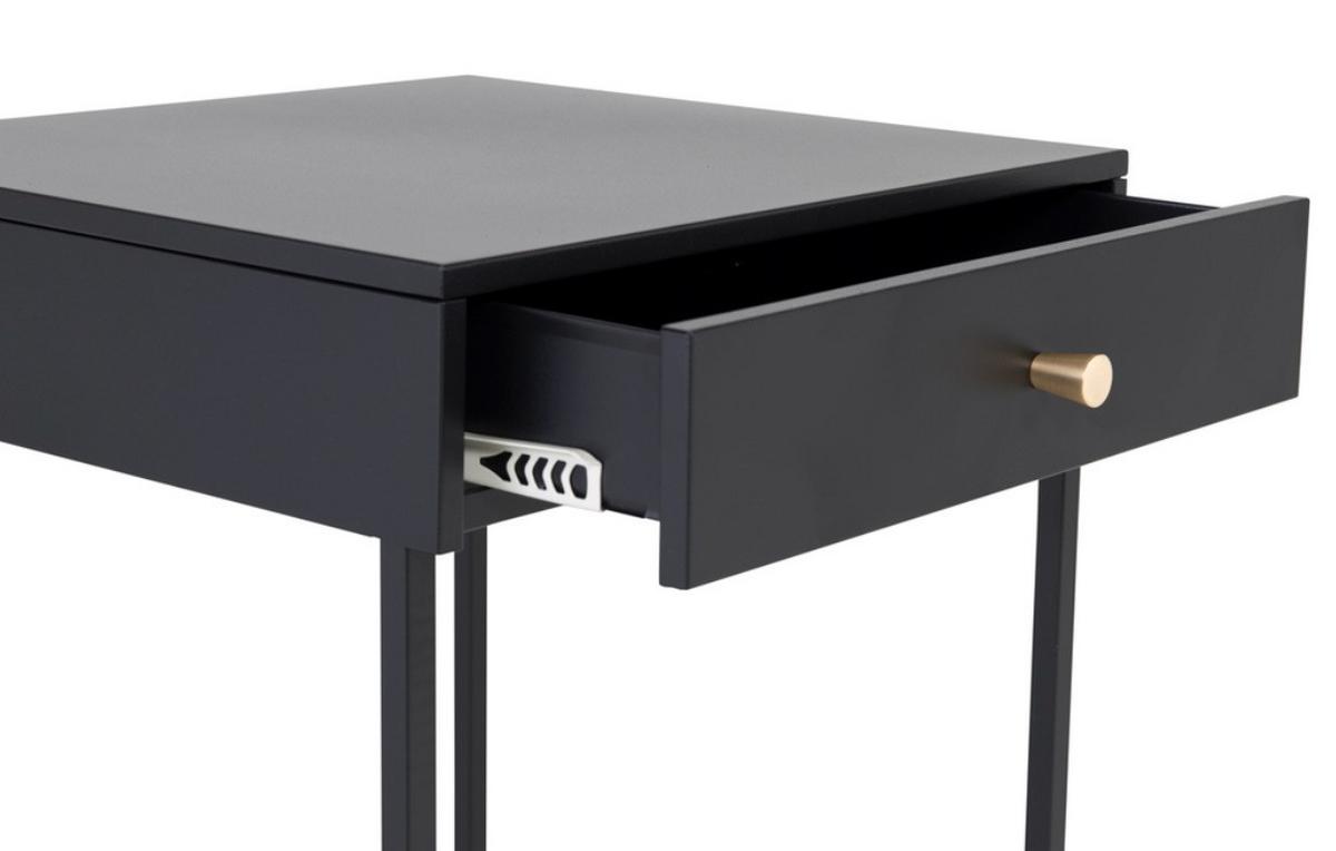 Nachttisch Bakal - Schwarz, Design, Metall (41/50/43cm) - Livetastic