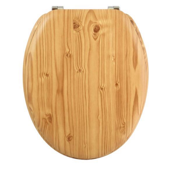 WC-Sitz Hellbraun Mit Antirutschnoppen B: 37 cm - Hellbraun, Basics, Holzwerkstoff (45/37/5,6cm)
