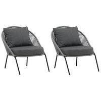 LOUNGESESSEL LINDOS - Schwarz/Grau, KONVENTIONELL, Kunststoff/Metall (73/78/85cm) - Gardenson