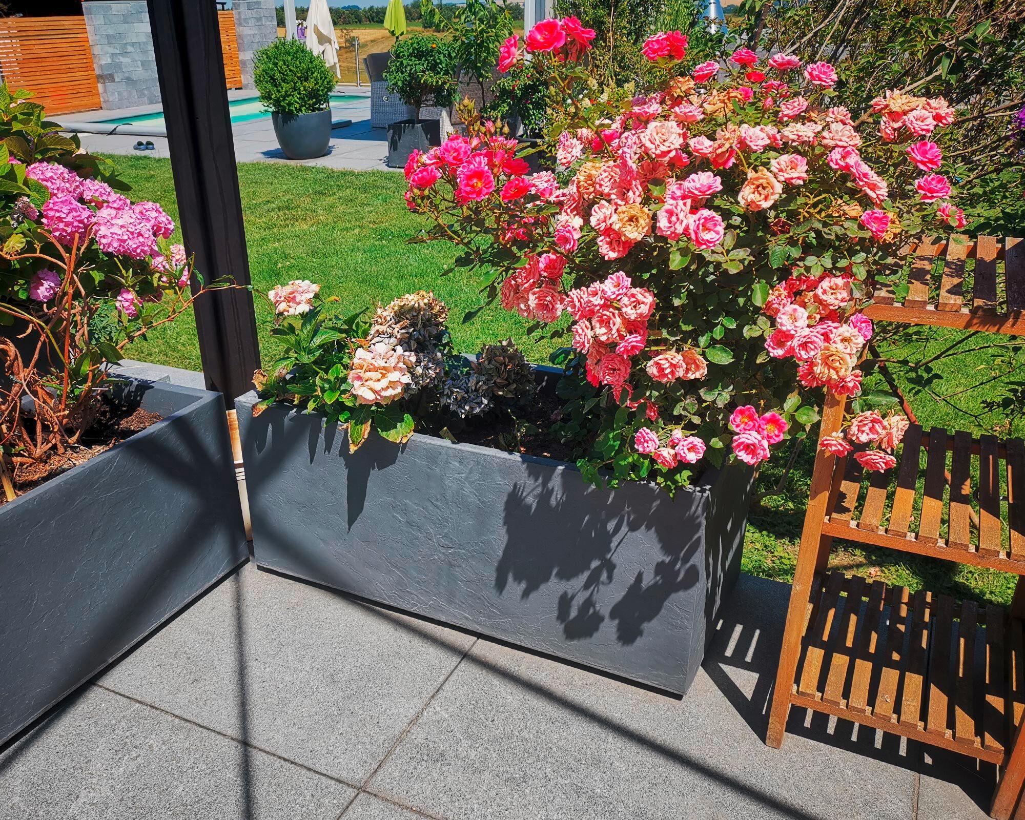 Blumenkasten Kunststoff Grau Wetter-/ und Uv-Beständig - Grau, Basics, Kunststoff (100/43/40cm)