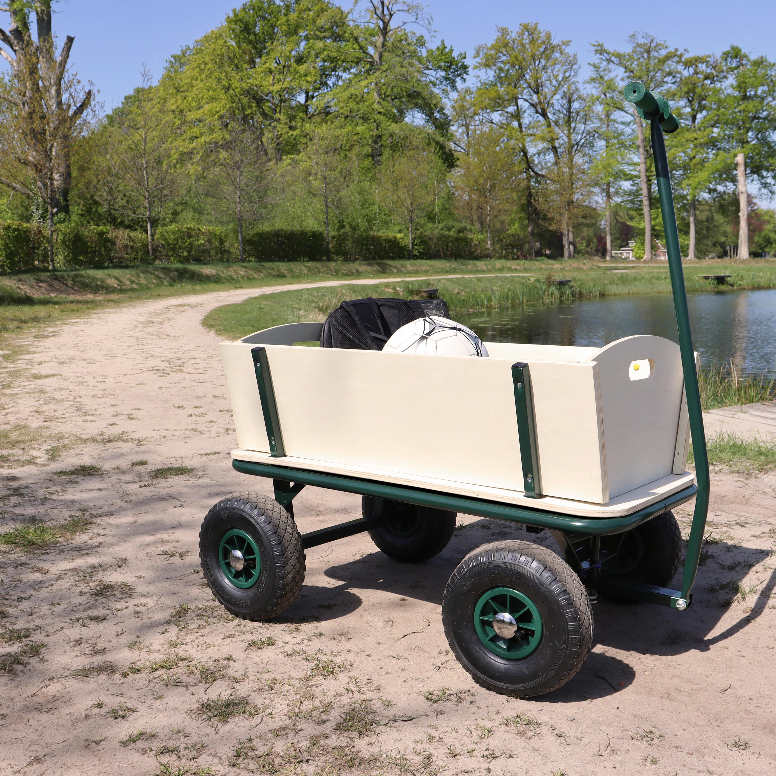 Bollerwagen S030.190.00 - Braun/Grün, KONVENTIONELL, Holz/Metall (61/95/97cm) - Ambia Garden