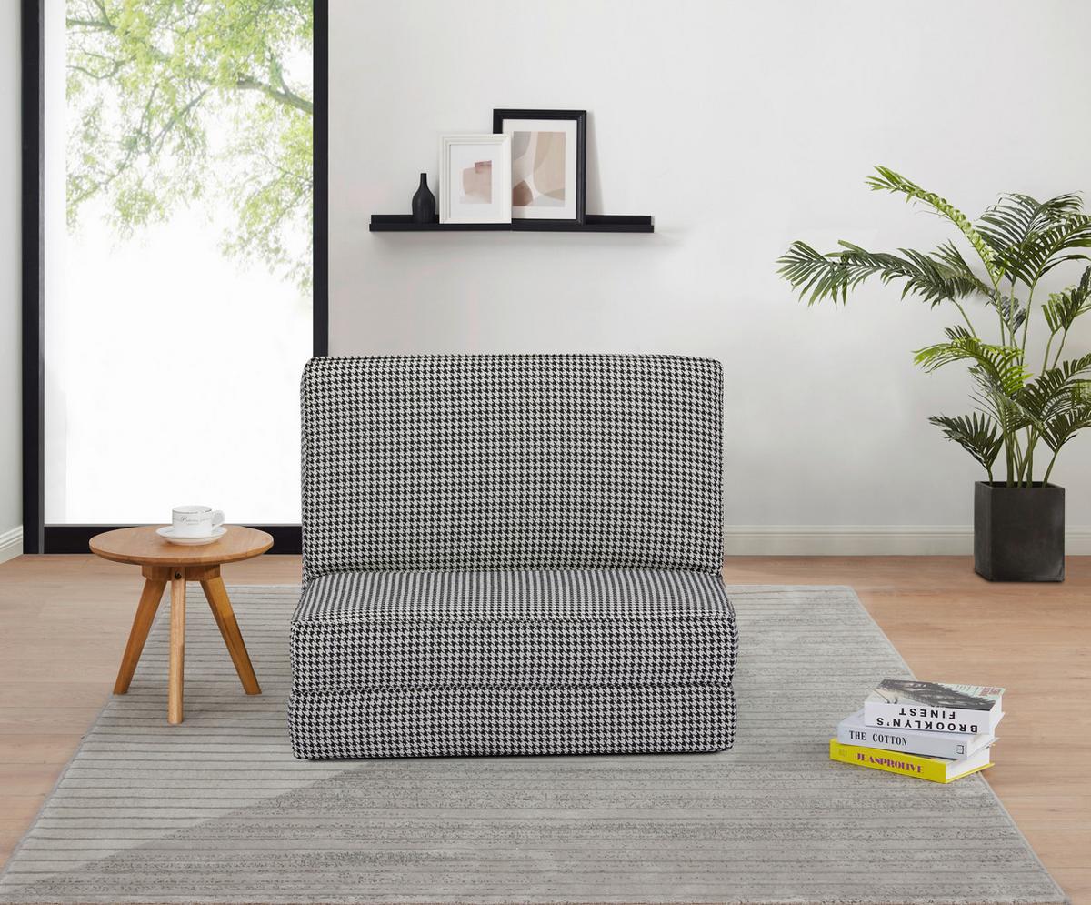 Schlafsessel Luc - Schwarz/Weiß, MODERN, Textil (74/61,5/80cm) - MID.YOU