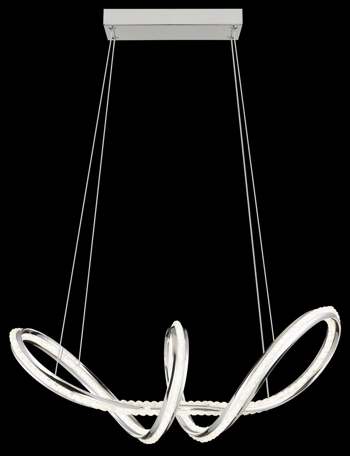 Led-hängeleuchte Memory-Funktion - Klar/Chromfarben, Design, Kunststoff/Metall (60/28/120cm) - Globo