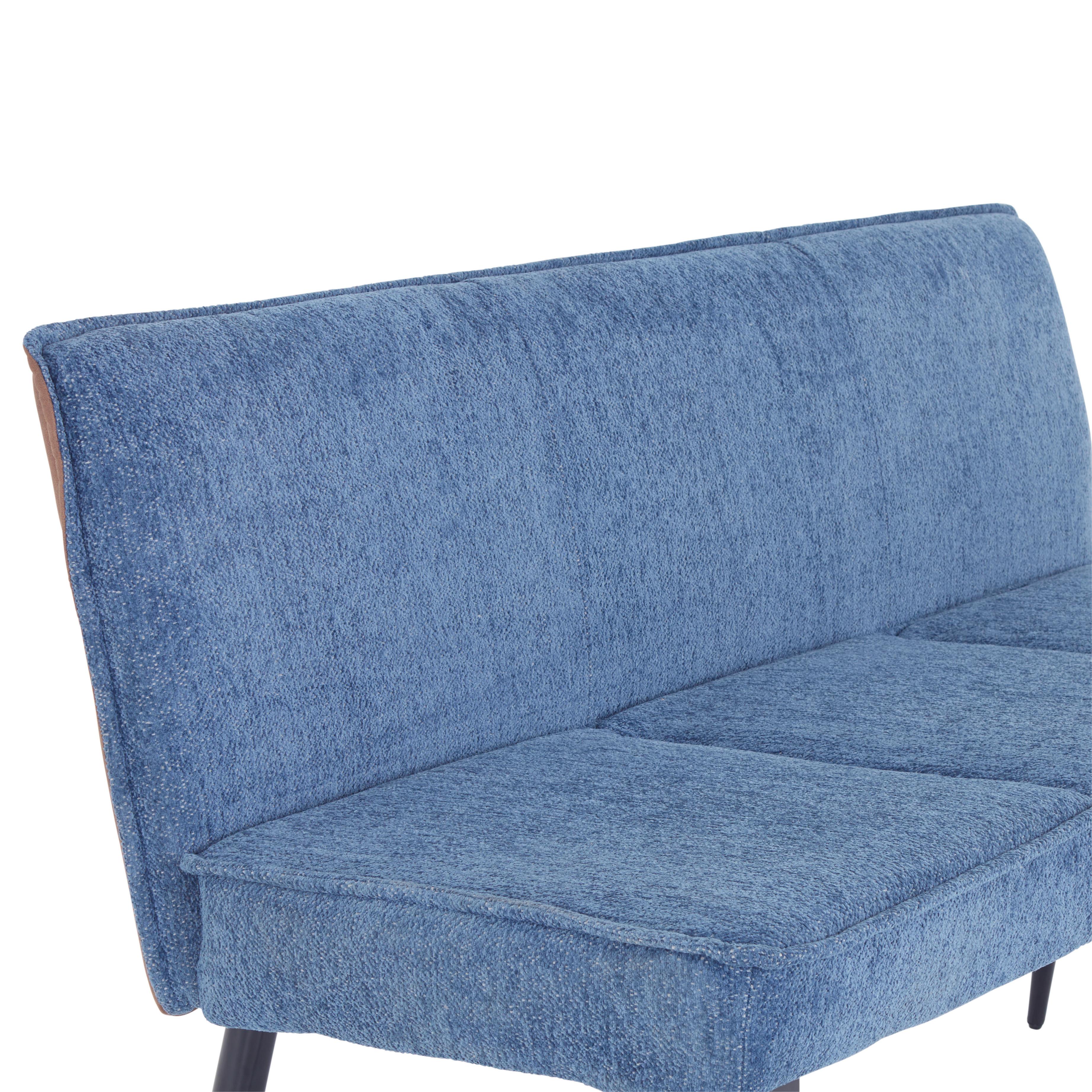 Sitzbank Cory - Blau/Schwarz, MODERN, Textil/Metall (140/83/62cm) - MID.YOU