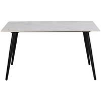 Esstisch Wicklow 140x80cm Keramik/weiß - Schwarz/Weiß, MODERN, Keramik/Metall (140/80/75cm) - MID.YOU