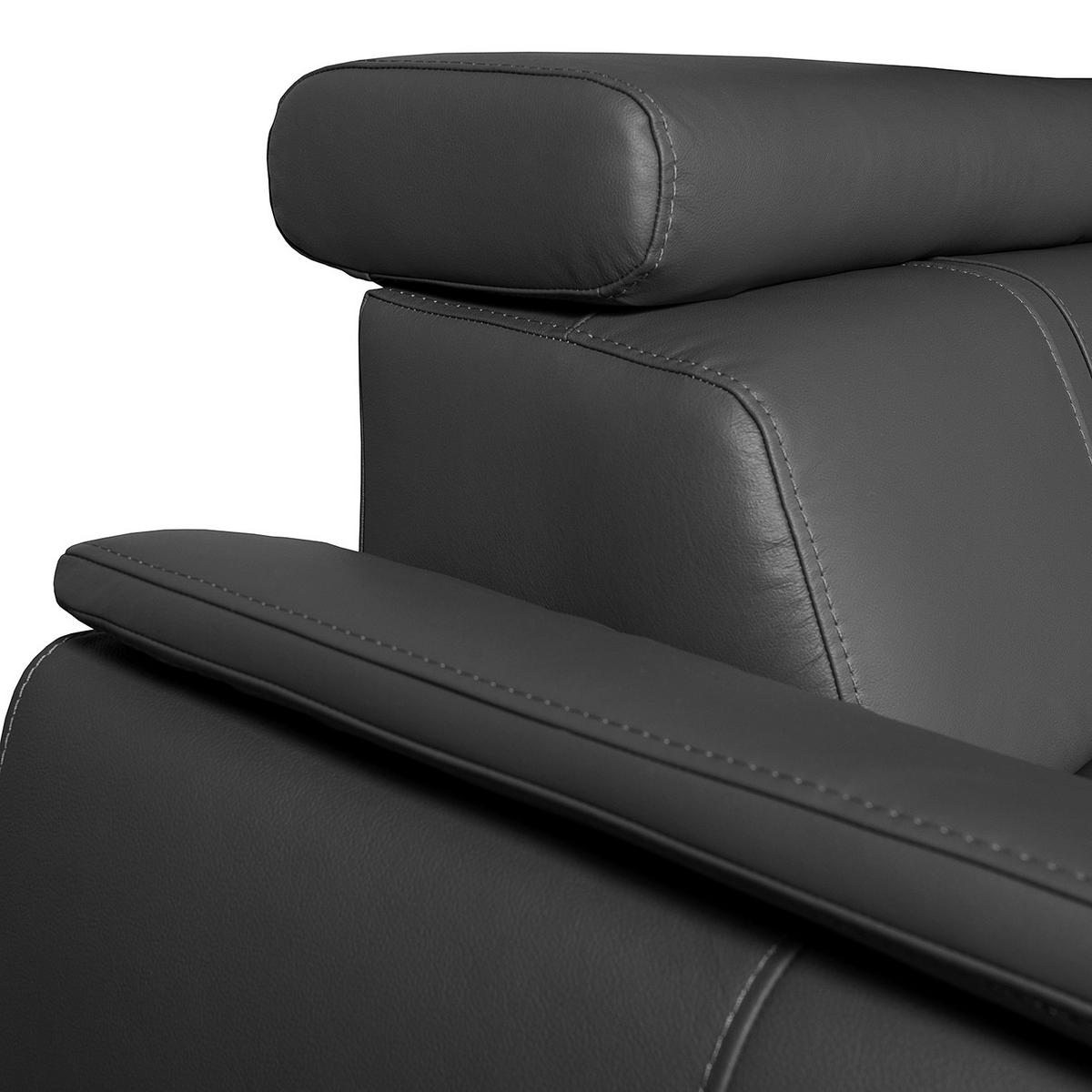 Ecksofa City Schwarz B: 265x265 cm - Wengefarben/Schwarz, Design, Leder (265/265cm) - Livetastic