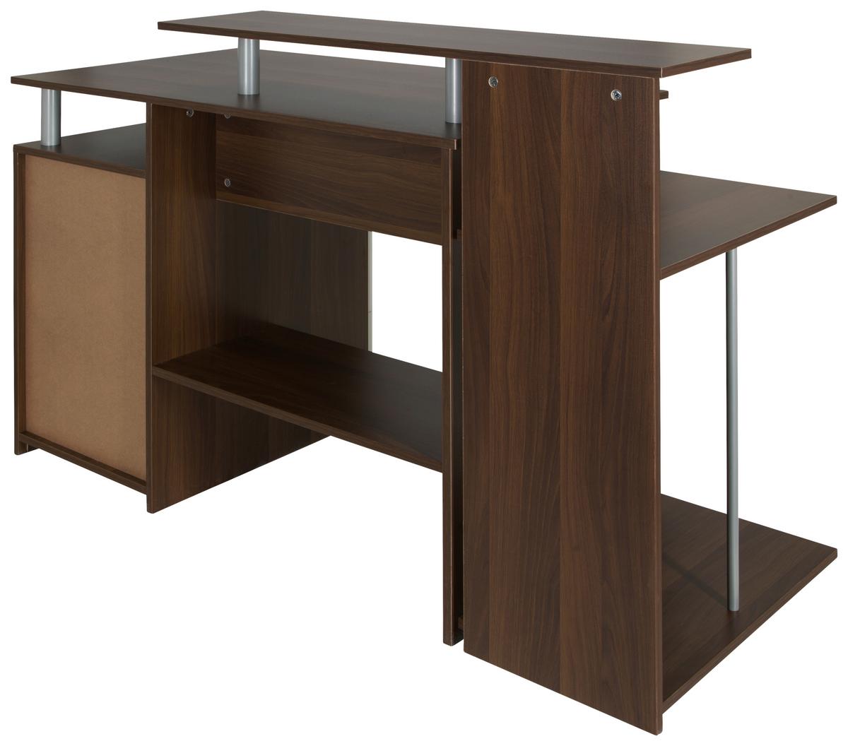 MID.YOU Schreibtisch mit Stauraum Workspace H Iv Weiß/Walnuss online kaufen  ➤ Möbelix