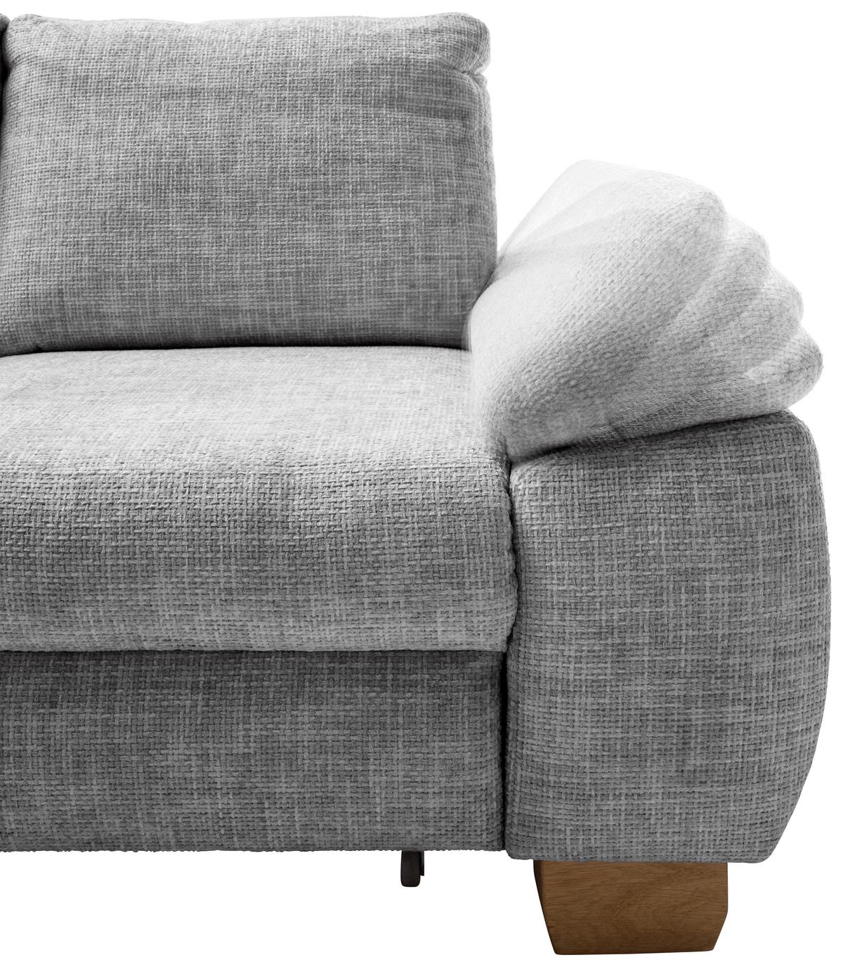 Eckschlafsofa Positano Silberfarben S: 206x265 Cm - Wildeiche/Silberfarben, MODERN, Textil (206/265cm) - Livetastic