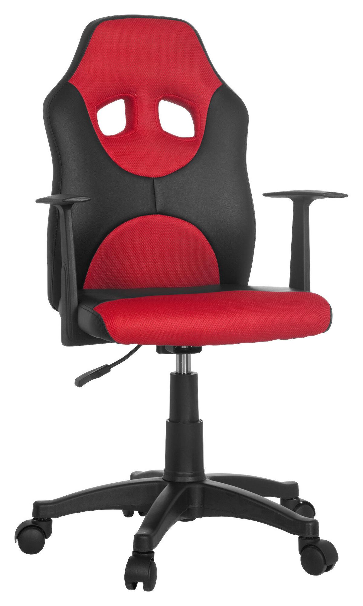 Jugenddrehstuhl Kid Racer Al Rot/Schwarz - Rot/Schwarz, Basics, Kunststoff (54/90-100/48cm) - MID.YOU