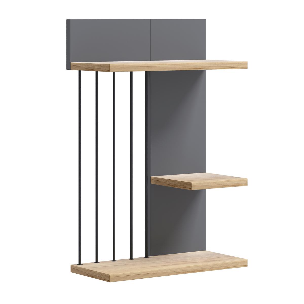 Wandboard Dolira Anthrazit/Eichefarben B: 40 cm - Eichefarben/Anthrazit, Design, Holzwerkstoff (40/60/19cm) - Livetastic