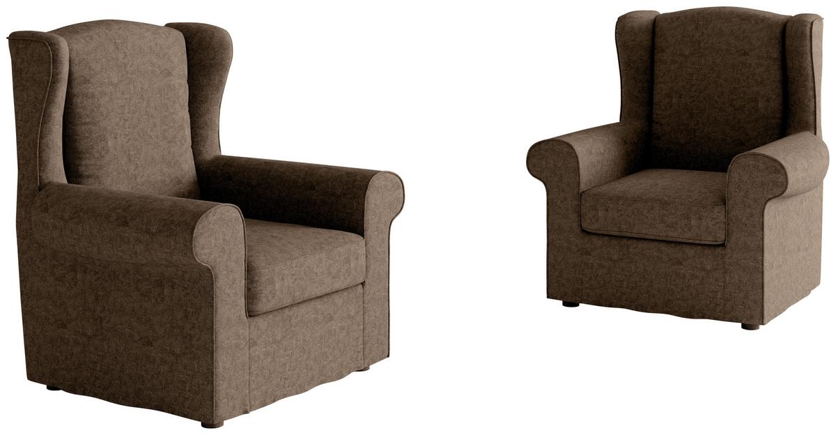 Sessel Madonna Dunkelbraun B: 88 Cm - Edelstahlfarben/Dunkelbraun, Design, Textil (88/105/90cm) - Livetastic