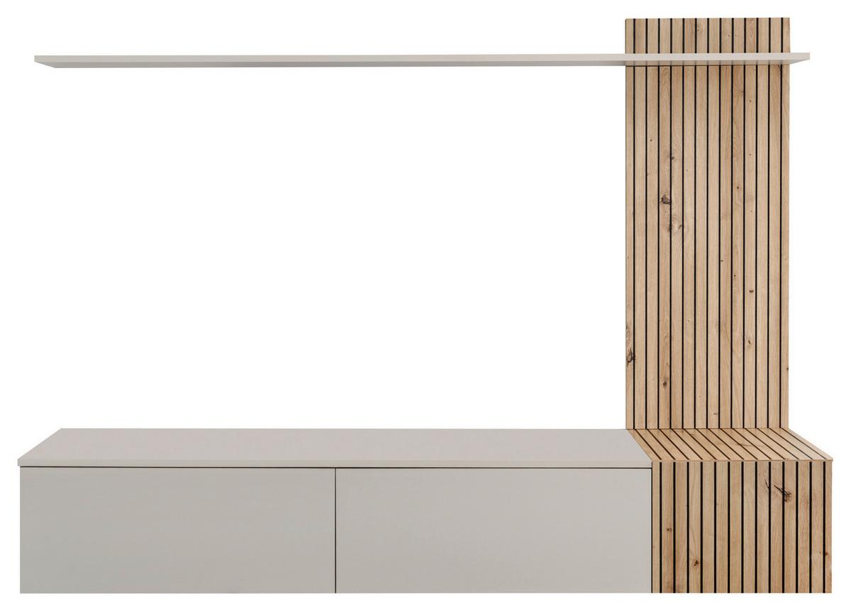 Obývacia stena SOLO kašmírová - kašmírová/dub artisan, Modern, kompozitné drevo/plast (180/130/40cm) - P & B