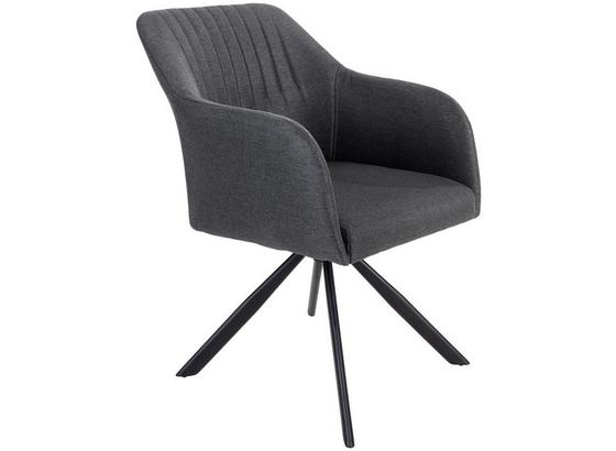 Stuhl Sevilla Dunkelgrau - Dunkelgrau/Schwarz, MODERN, Textil/Metall (56/82/62,5cm) - Ombra Stuhl Sevilla Dunkelgrau - Dunkelgrau/Schwarz, MODERN, Textil/Metall (56/82/62,5cm) - Ombra