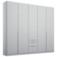 Drehtürenschrank mit Laden 226 cm Alabama, Seidengrau - Hellgrau, MODERN, Holzwerkstoff (226/229/54cm)