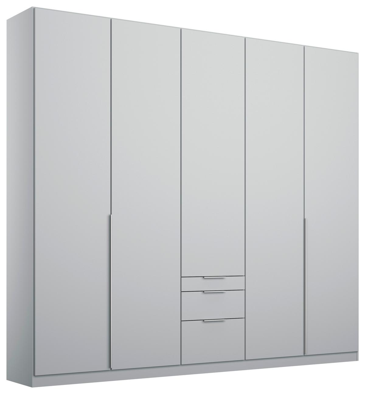 Drehtürenschrank mit Laden 226 cm Alabama, Seidengrau - Hellgrau, MODERN, Holzwerkstoff (226/229/54cm)