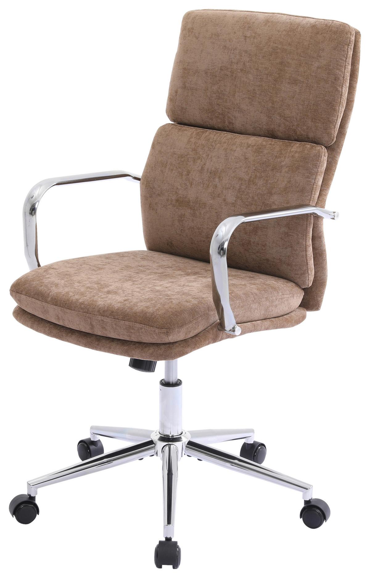Drehstuhl Verona Braun B: 56 cm - Chromfarben/Braun, MODERN, Holz/Kunststoff (56/100-110/65,5cm) - Livetastic