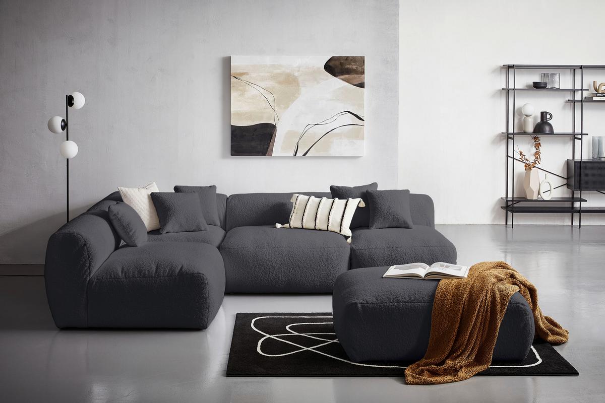 Modul Sofa Bloom 2er-sofa Dunkelgrau - Dunkelgrau, Trend, Textil (100/70/122cm) - Livetastic