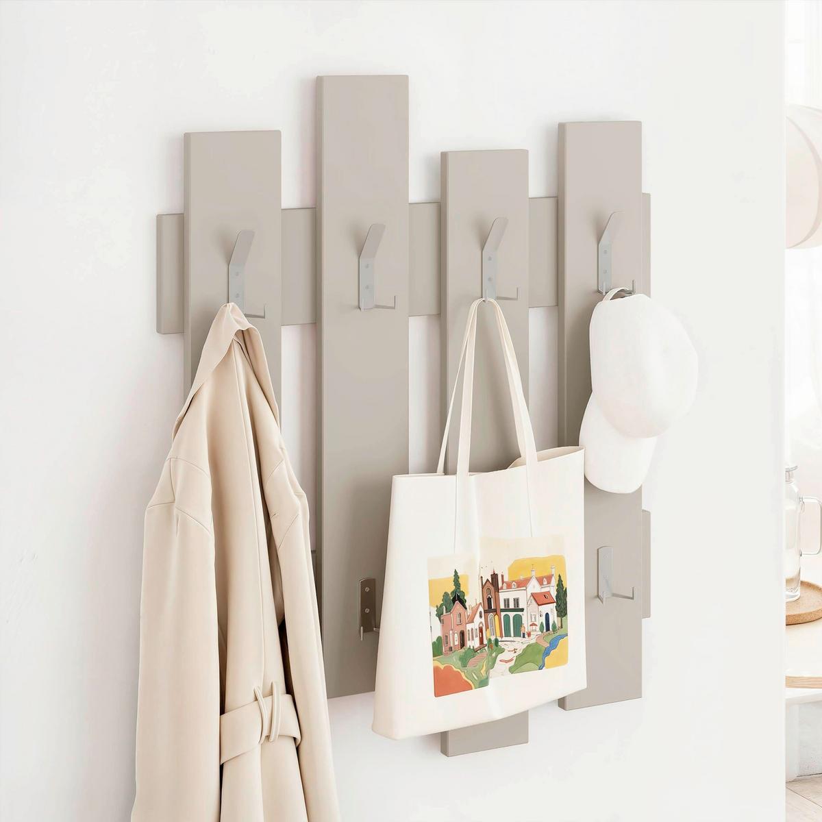 Wandgarderobe Wave Hanger Sanfarben B: 64 Cm - Sandfarben, Design, Holzwerkstoff (64/81/4cm) - Livetastic