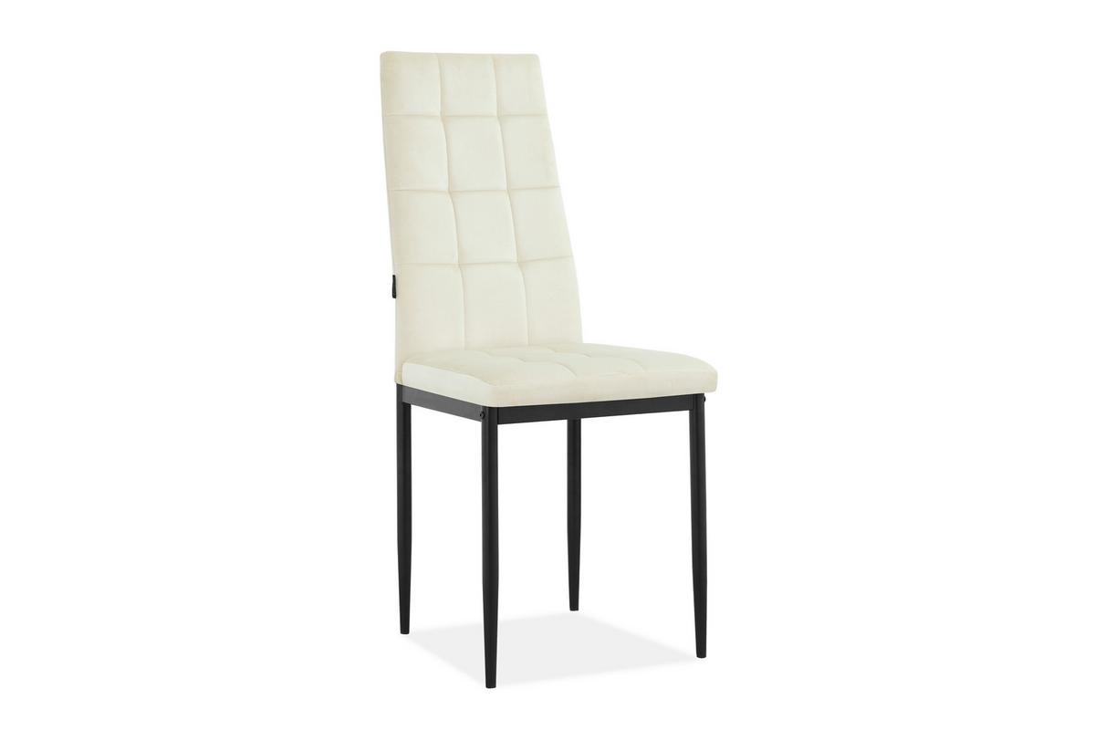 Stuhl-Set Becca Creme Gepolstert 2er Set - Creme/Schwarz, Design, Textil/Metall (42/98/53cm) - MID.YOU