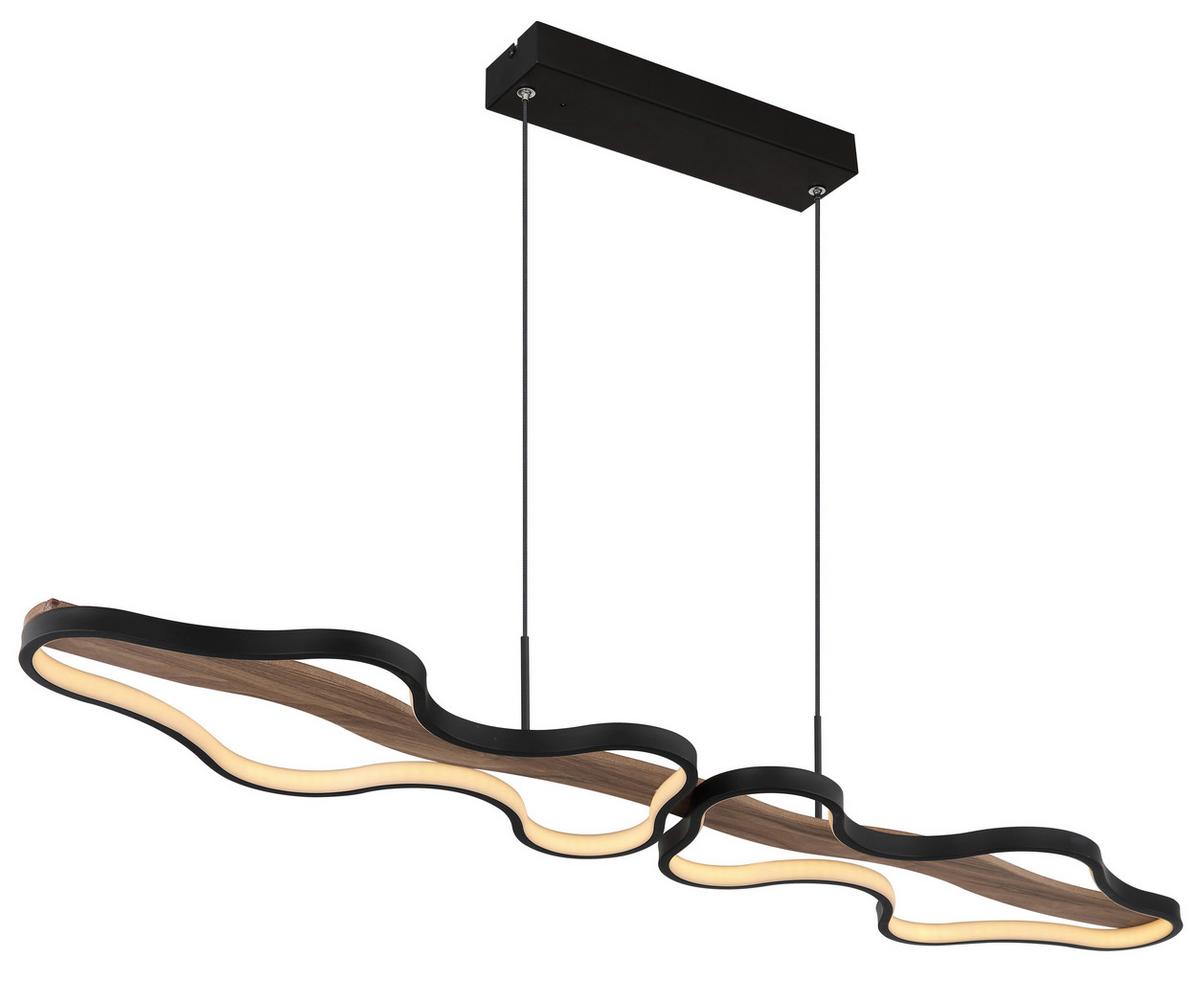 LED-Hängeleuchte 67181h1 - Dunkelbraun/Opal, Design, Holz/Kunststoff (112/25,5/150cm) - Globo