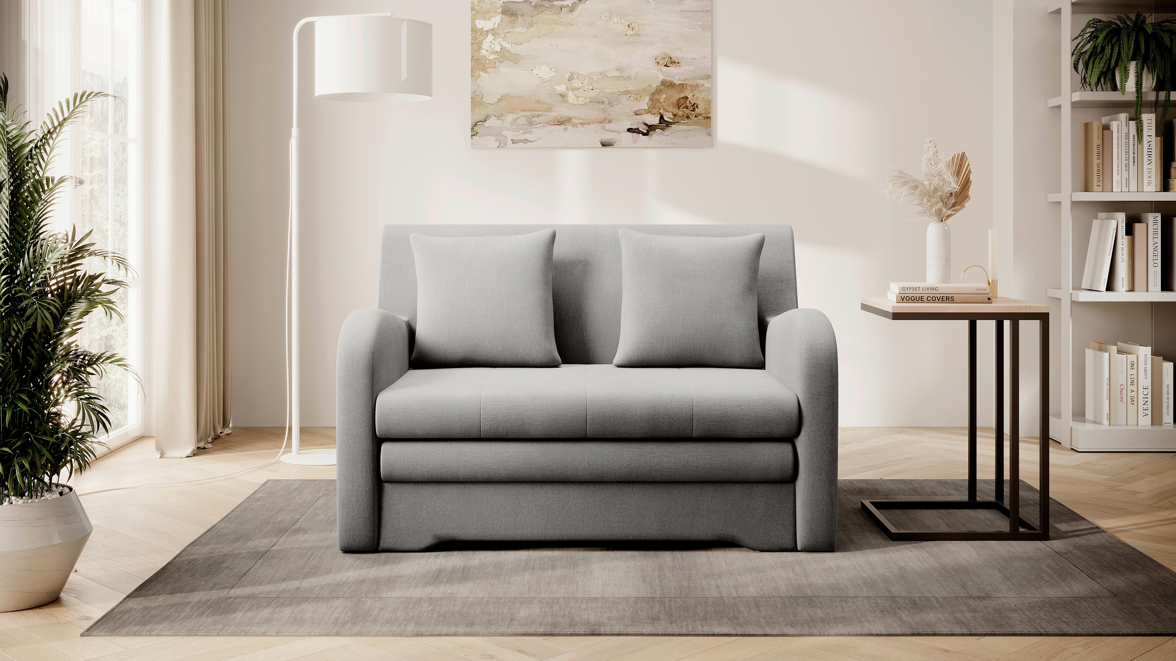 Schlafsofa Ario Grau, B: 244 cm - Hellgrau/Schwarz, Design, Textil (244/97/97cm) - MID.YOU