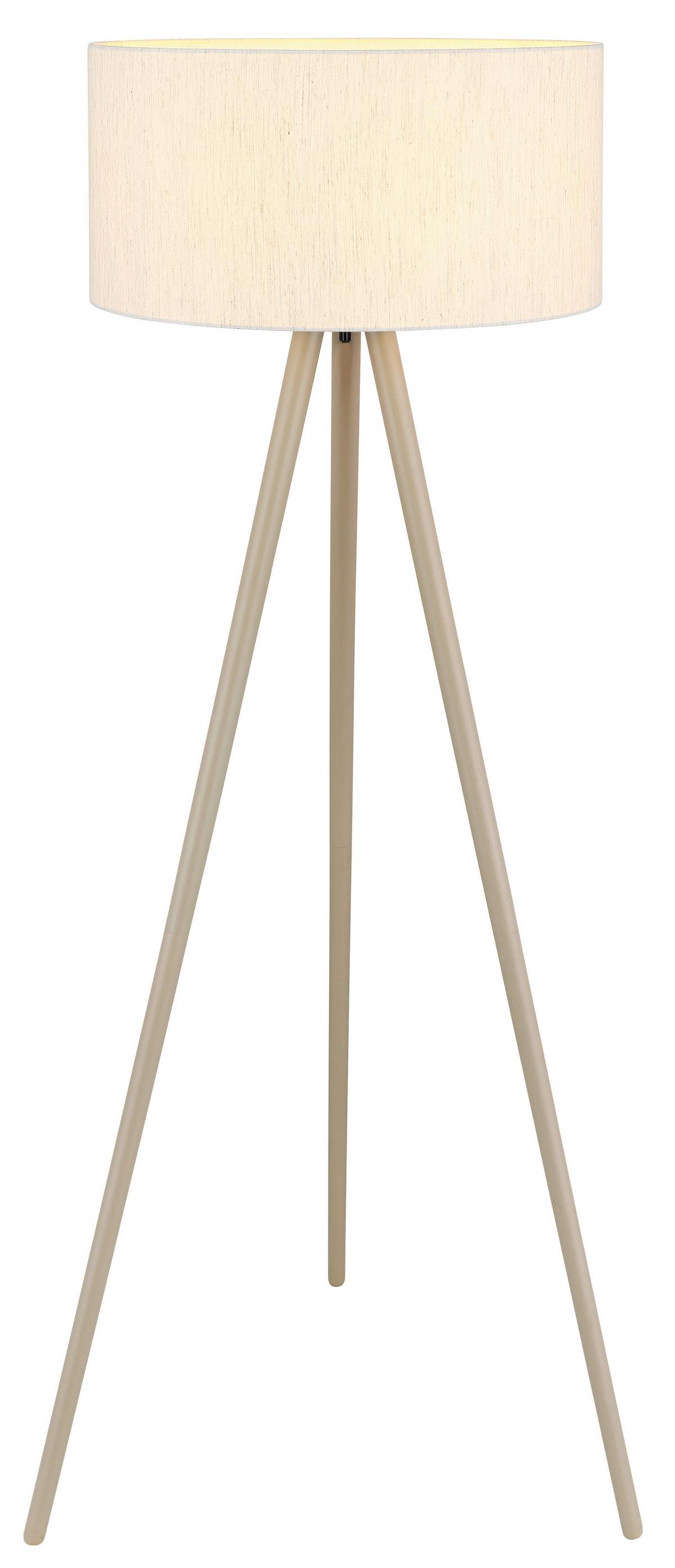 Stehleuchte Holz/Textil 40W, DxH: ca. 57x148 cm - Sandfarben/Naturfarben, Natur, Holz/Textil (57/148cm) - Globo